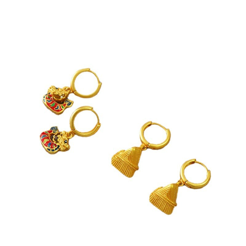 Delicate Artisan Gold Earring