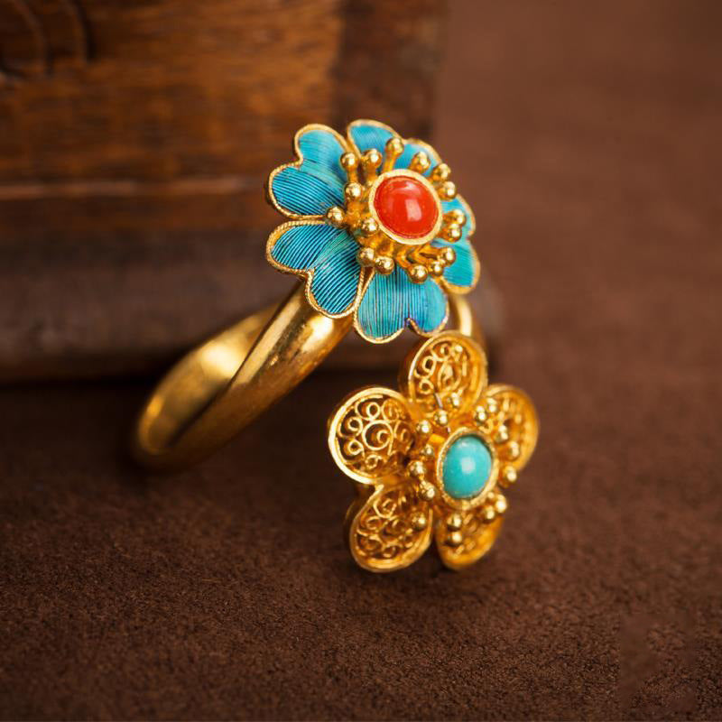 Delicate Artisan Gold Ring