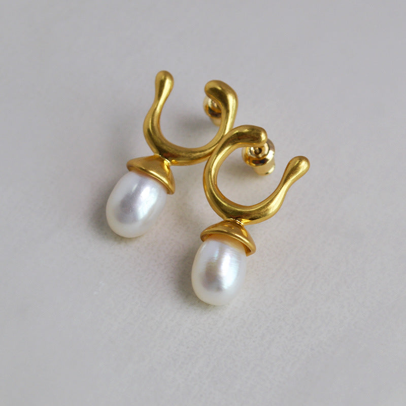 Delicate Artisan Gold Earring