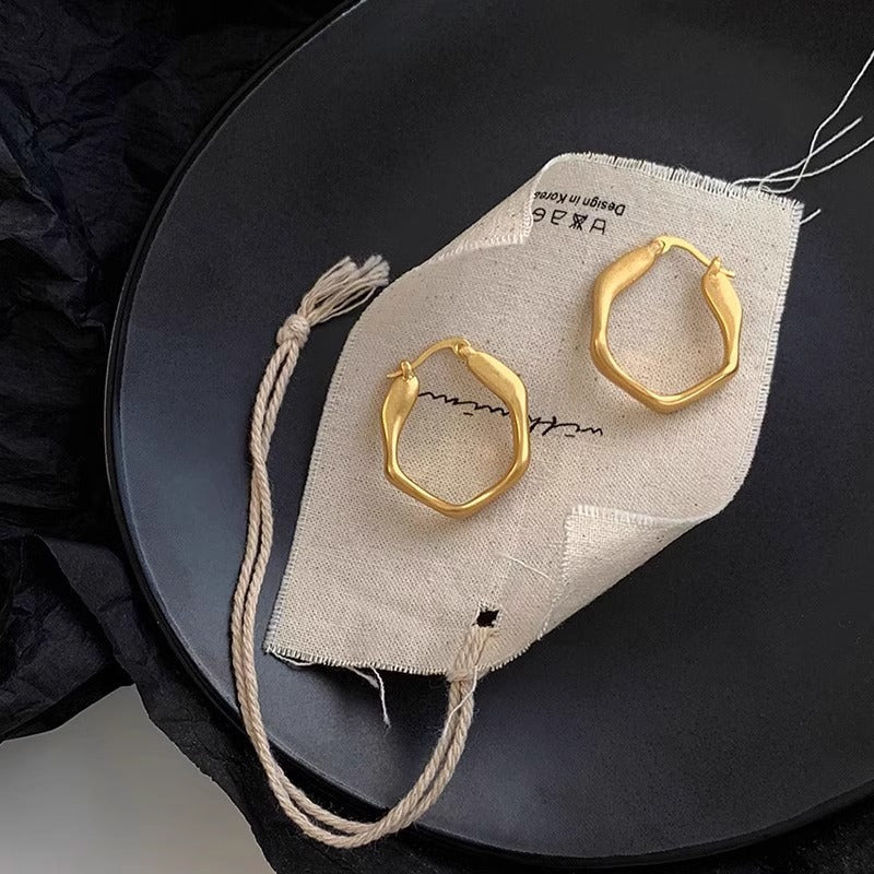 Delicate Artisan Gold Earring