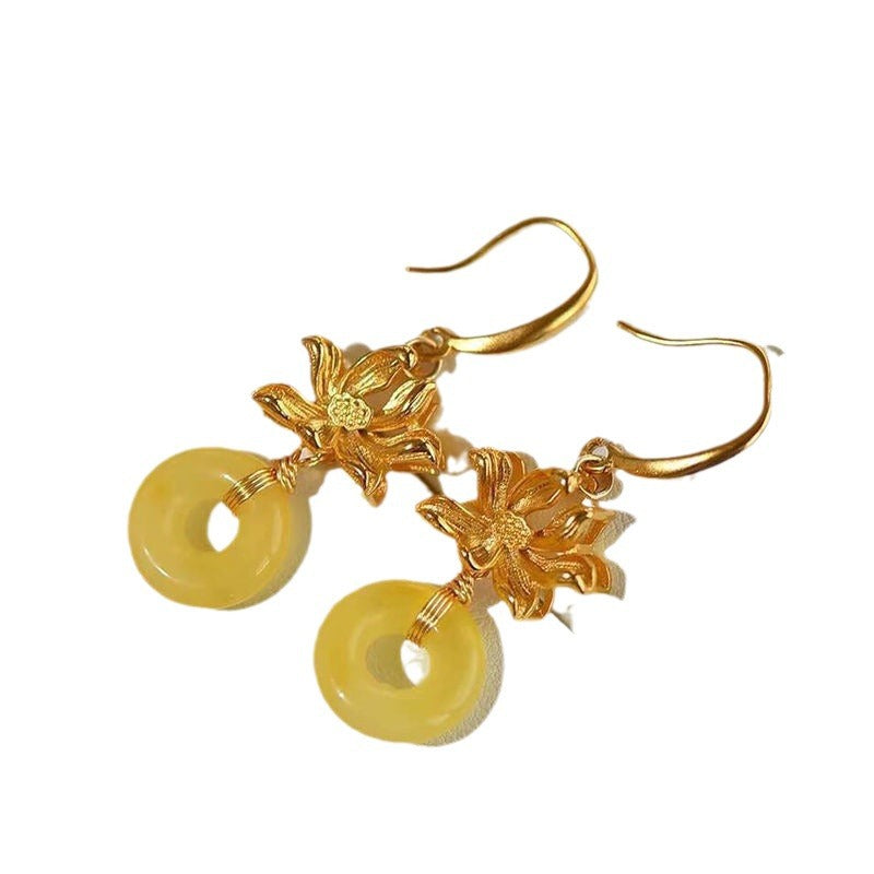 Delicate Artisan Gold Earring