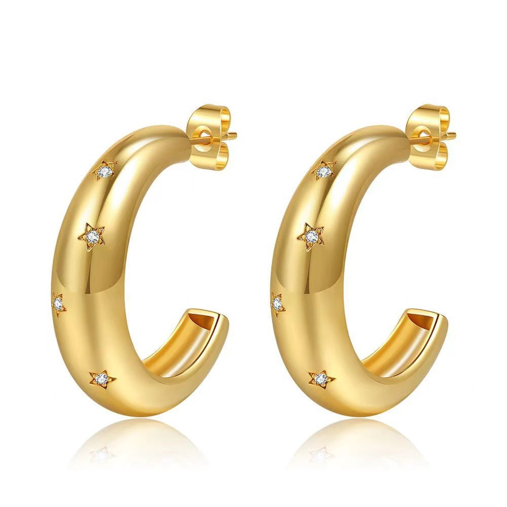 Delicate Artisan Gold Earring