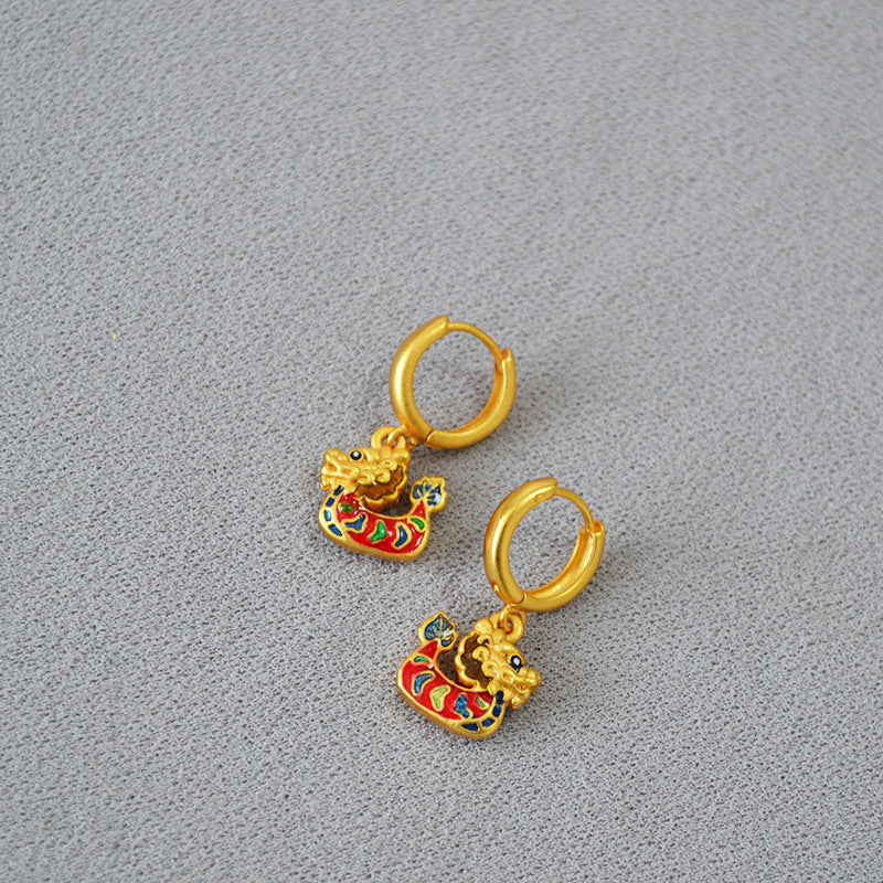 Delicate Artisan Gold Earring