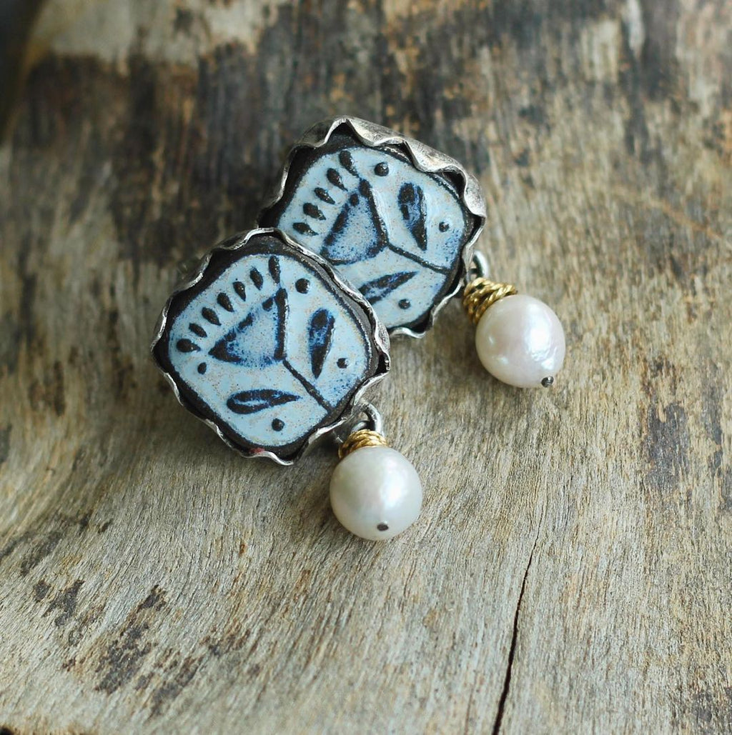 Delicate Artisan Pearl Earring