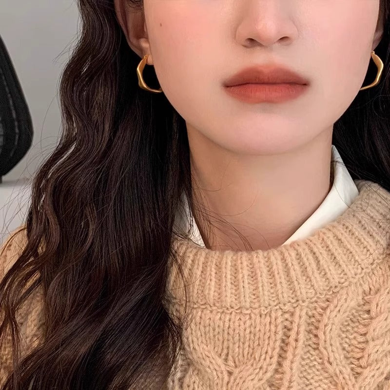 Delicate Artisan Gold Earring