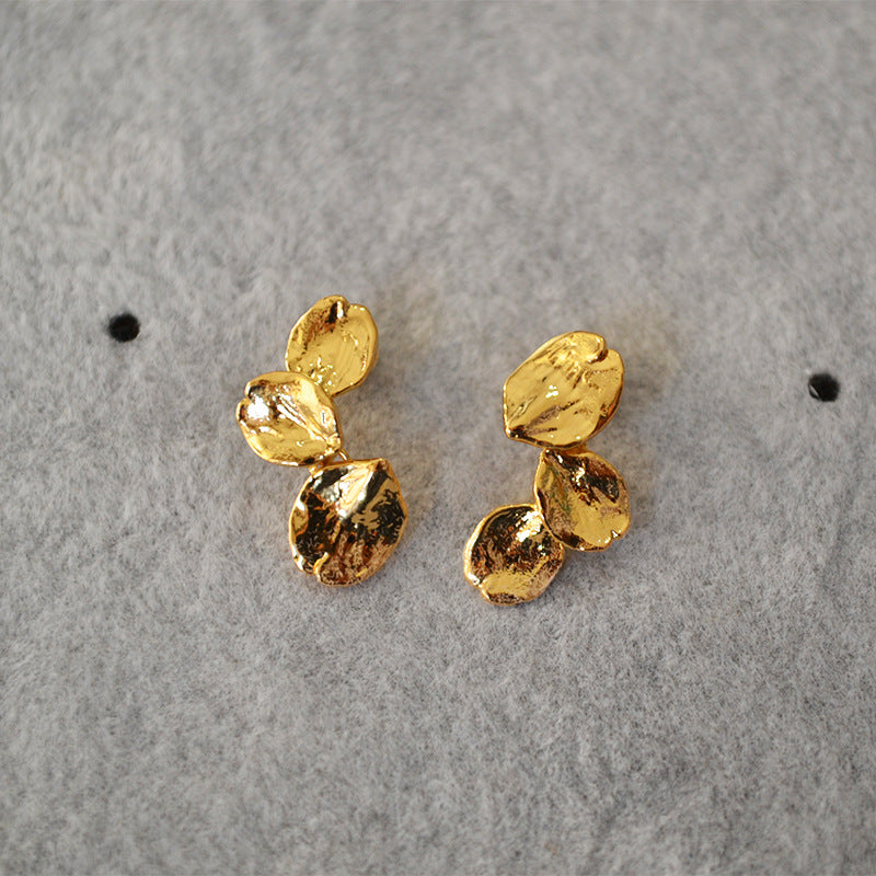 Vintage Handmade Gold Earring