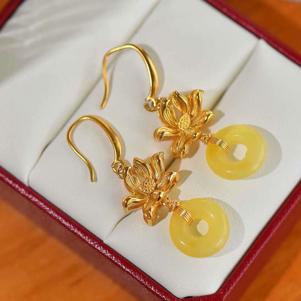 Delicate Artisan Gold Earring