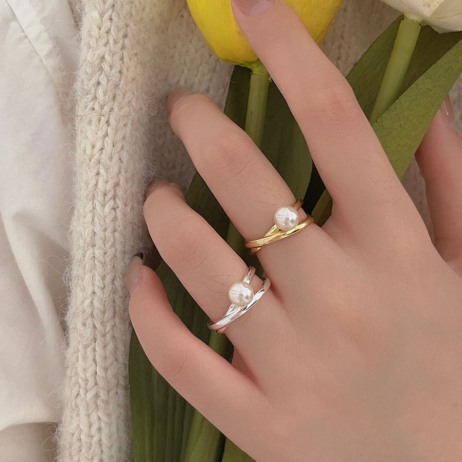 Delicate Artisan Pearl Ring