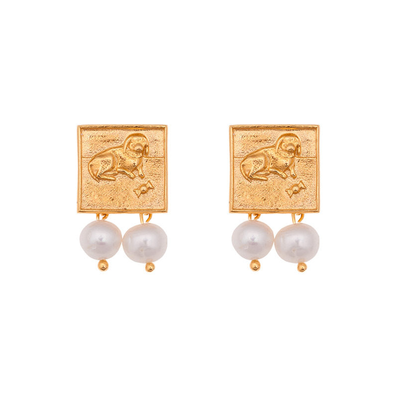 Vintage Handmade Gold Earring
