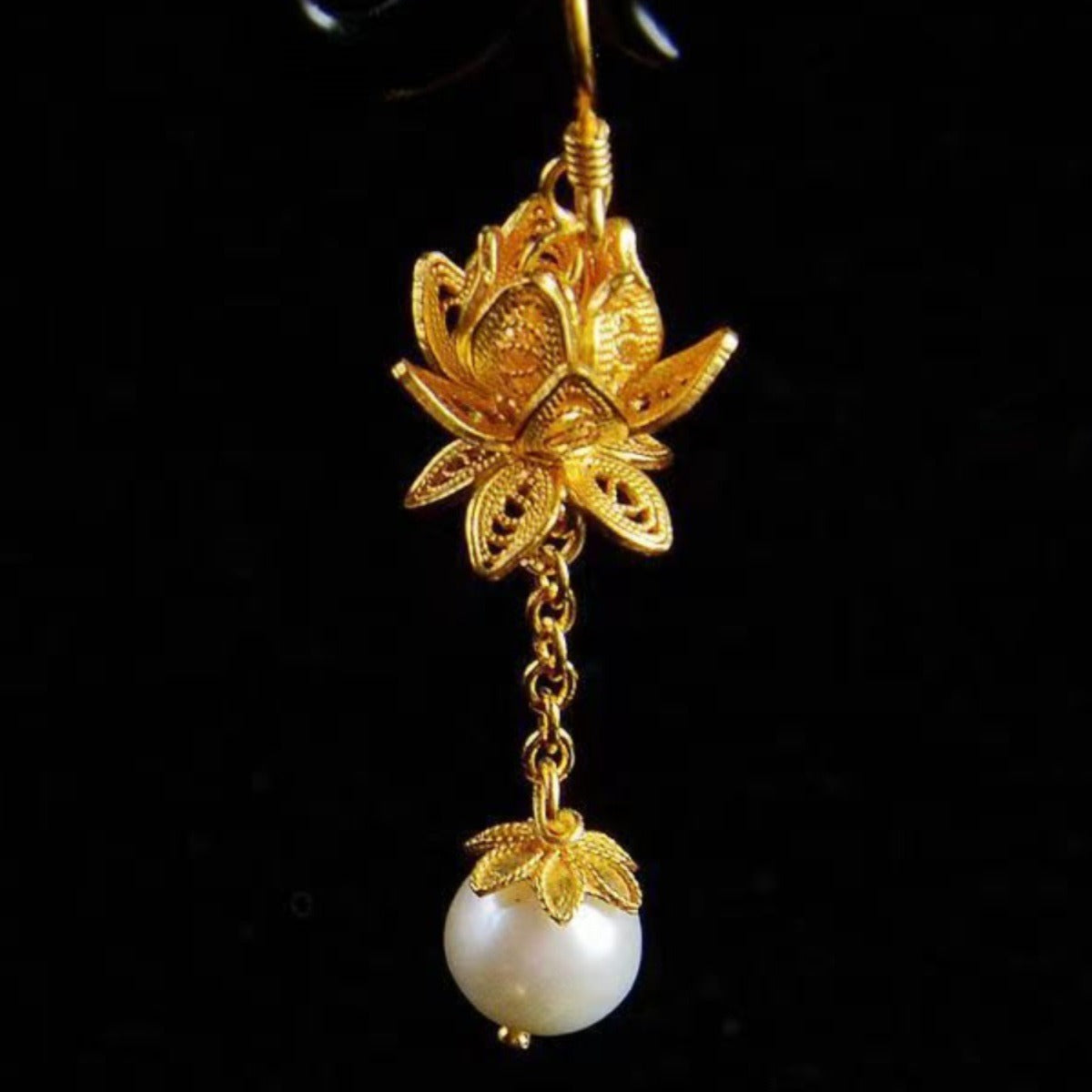 Delicate Artisan Pearl Earring