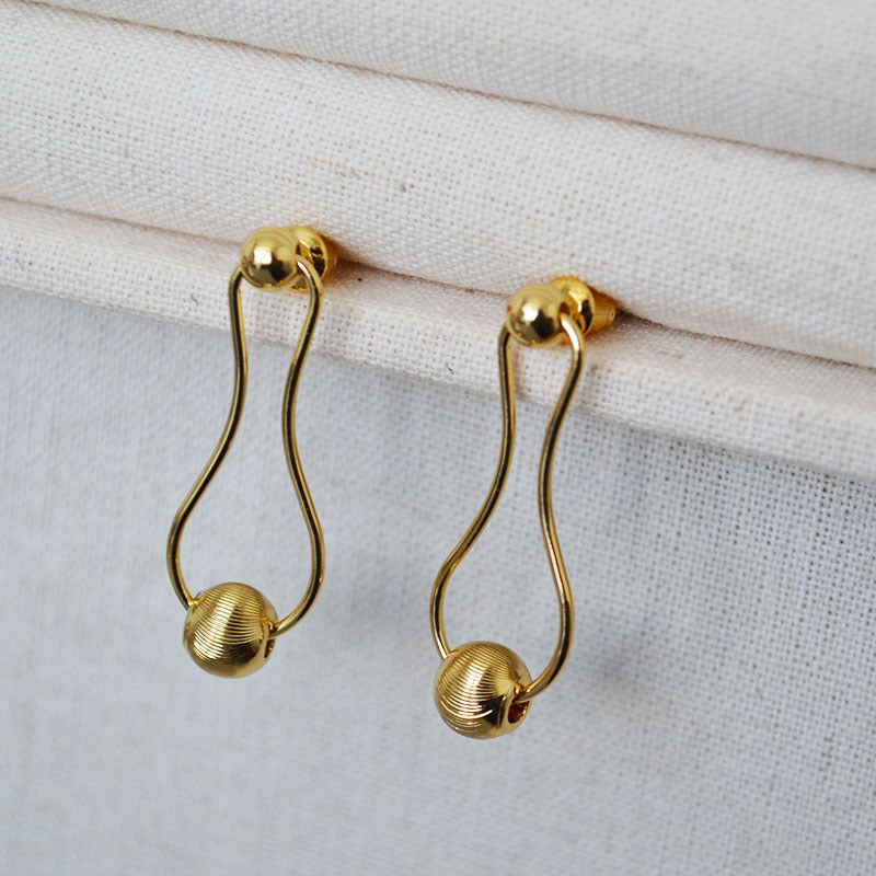 Delicate Artisan Gold Earring