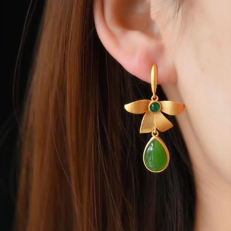 Delicate Artisan Gold Earring