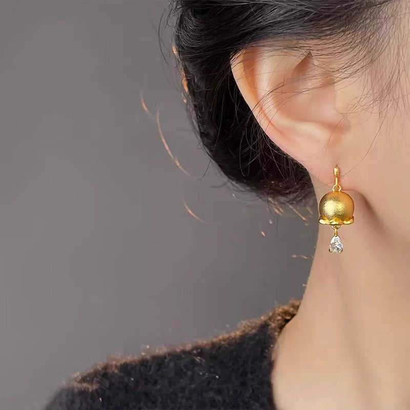 Delicate Artisan Gold Earring