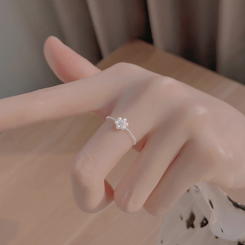 Delicate Artisan Pearl Ring