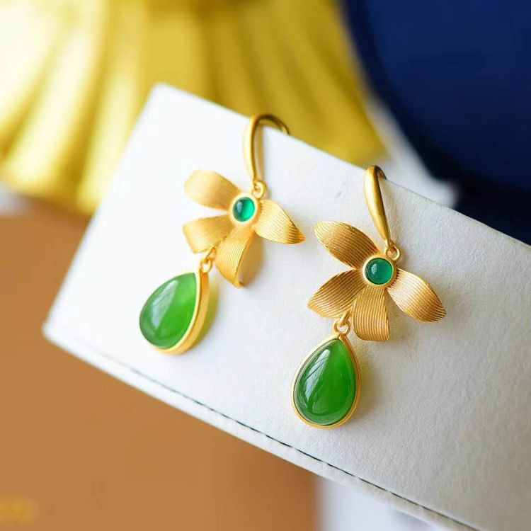 Delicate Artisan Gold Earring