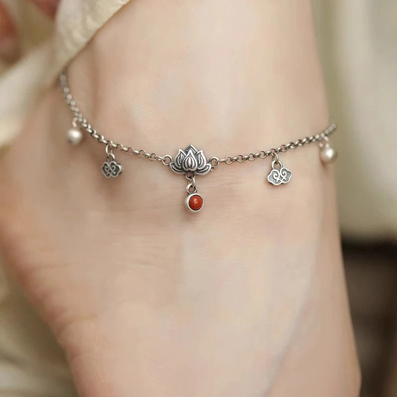 Delicate Artisan Silver Anklet