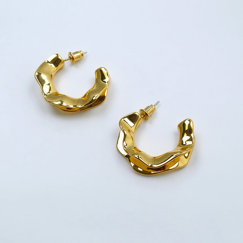 Delicate Artisan Gold Earring
