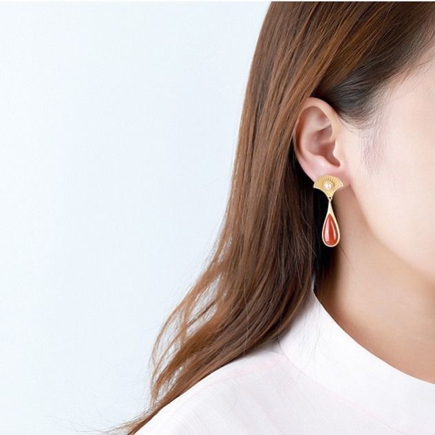 Delicate Artisan Gold Earring