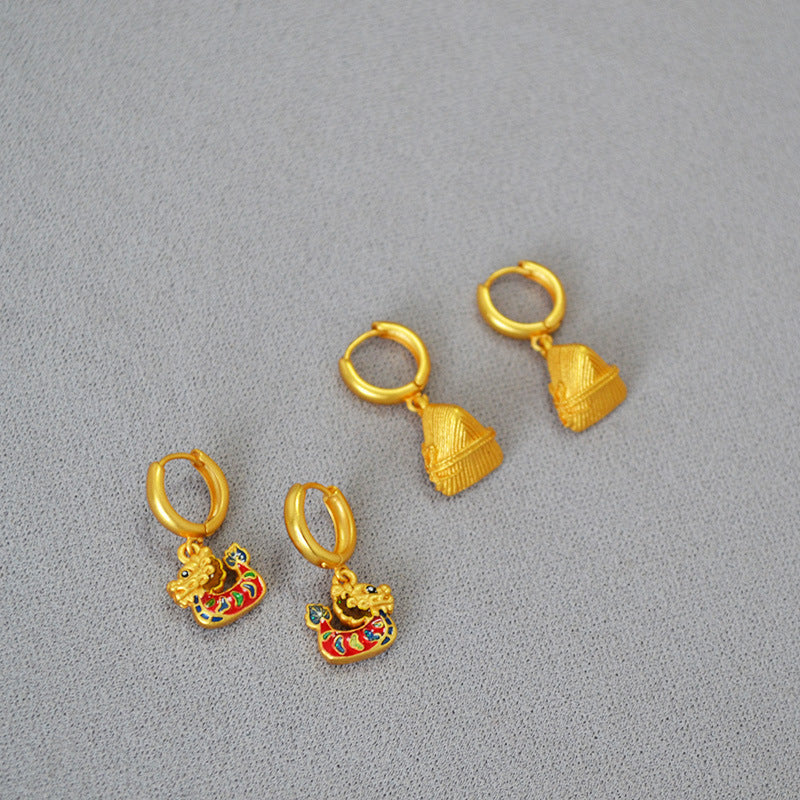 Delicate Artisan Gold Earring