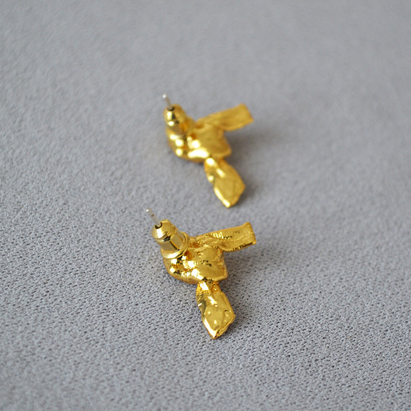 Delicate Artisan Gold Earring