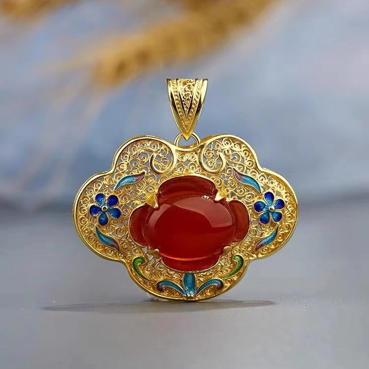 Delicate Artisan Gold Pendant