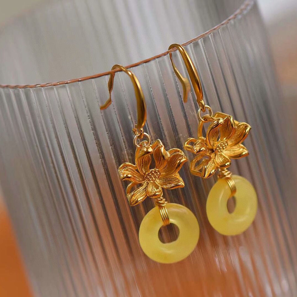 Delicate Artisan Gold Earring