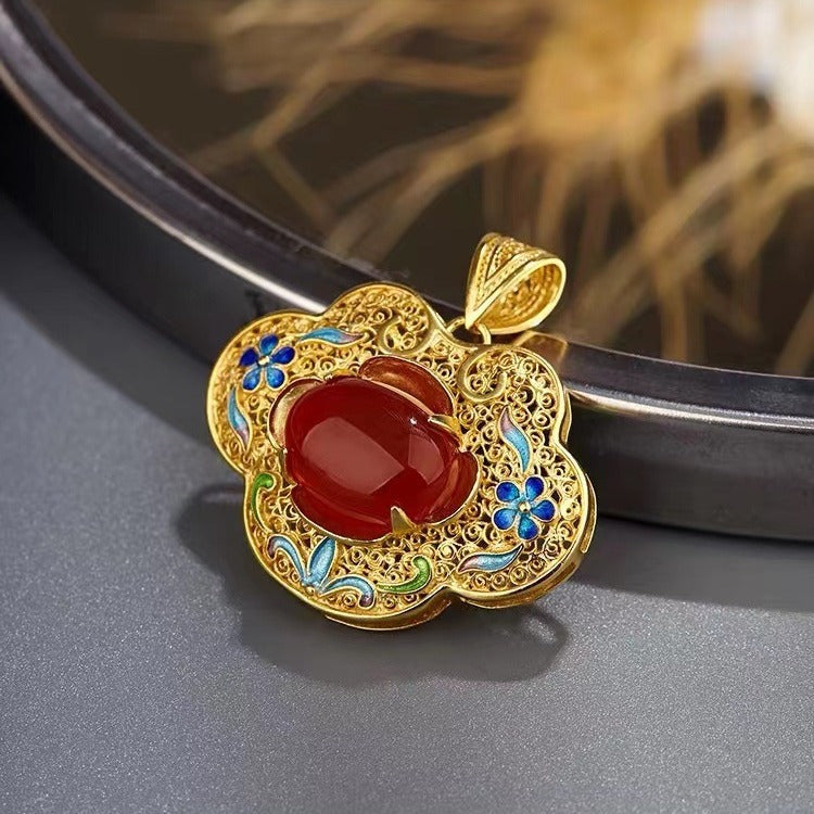 Delicate Artisan Gold Pendant