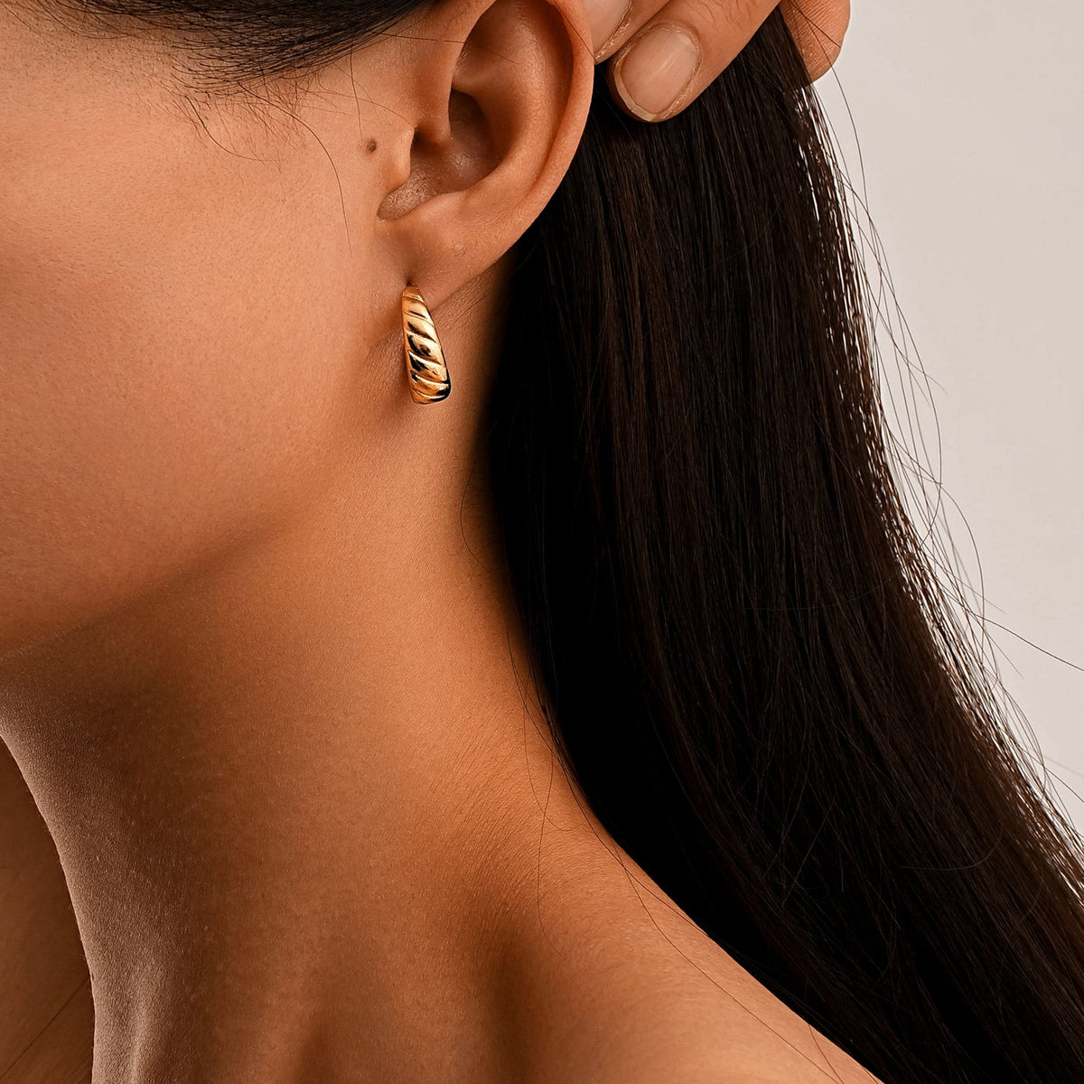 Delicate Artisan Gold Earring