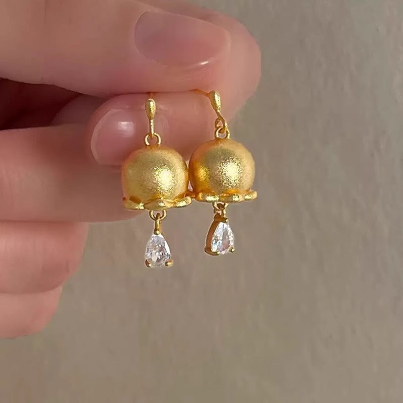 Delicate Artisan Gold Earring