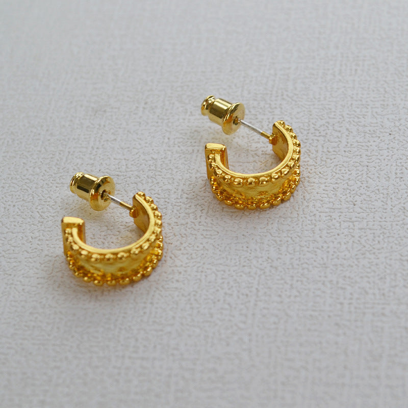 Delicate Artisan Gold Earring