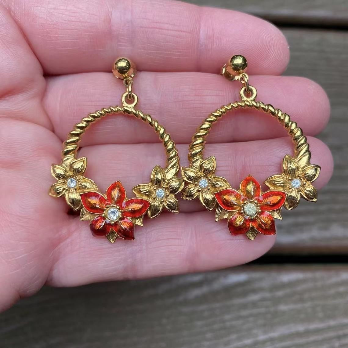 Delicate Artisan Gold Earring