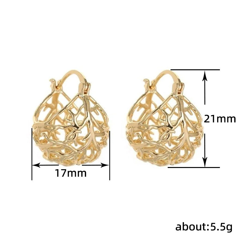 Vintage Handmade Gold Earring