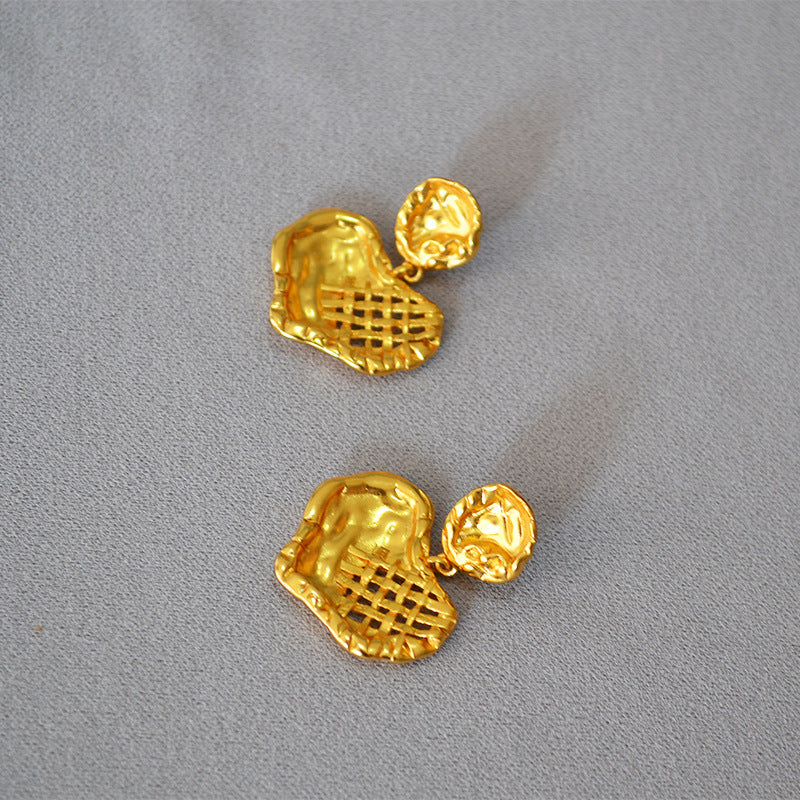 Delicate Artisan Gold Earring