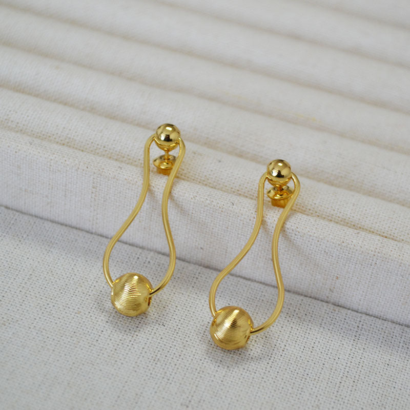 Delicate Artisan Gold Earring