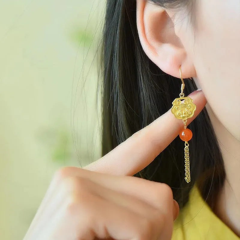 Delicate Artisan Gold Earring