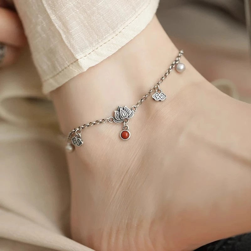 Delicate Artisan Silver Anklet