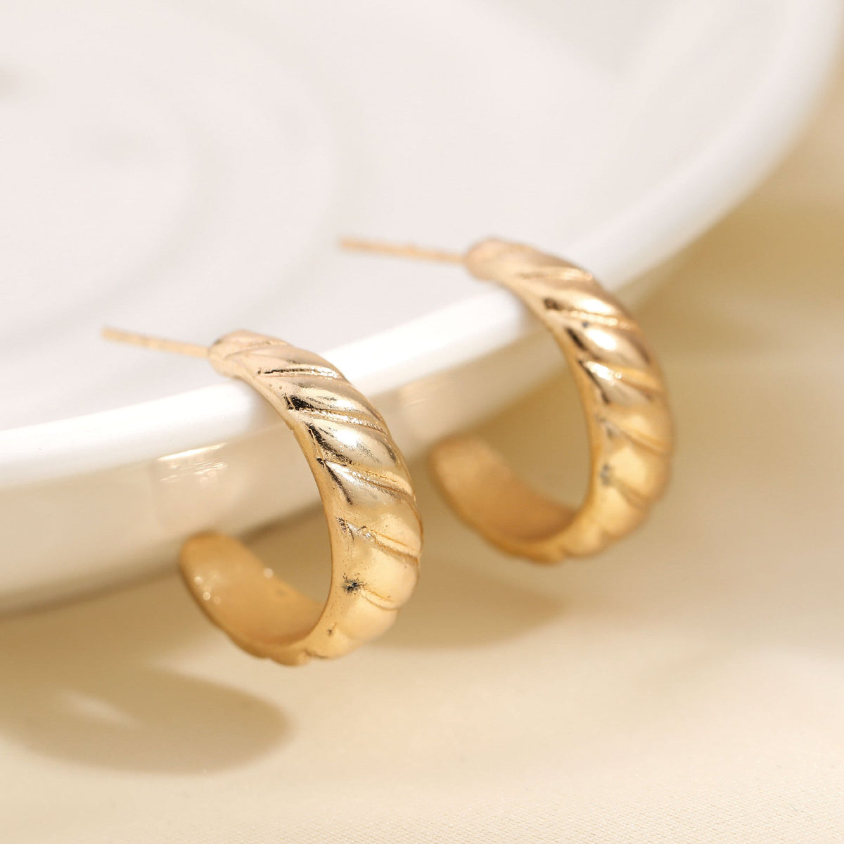 Delicate Artisan Gold Earring