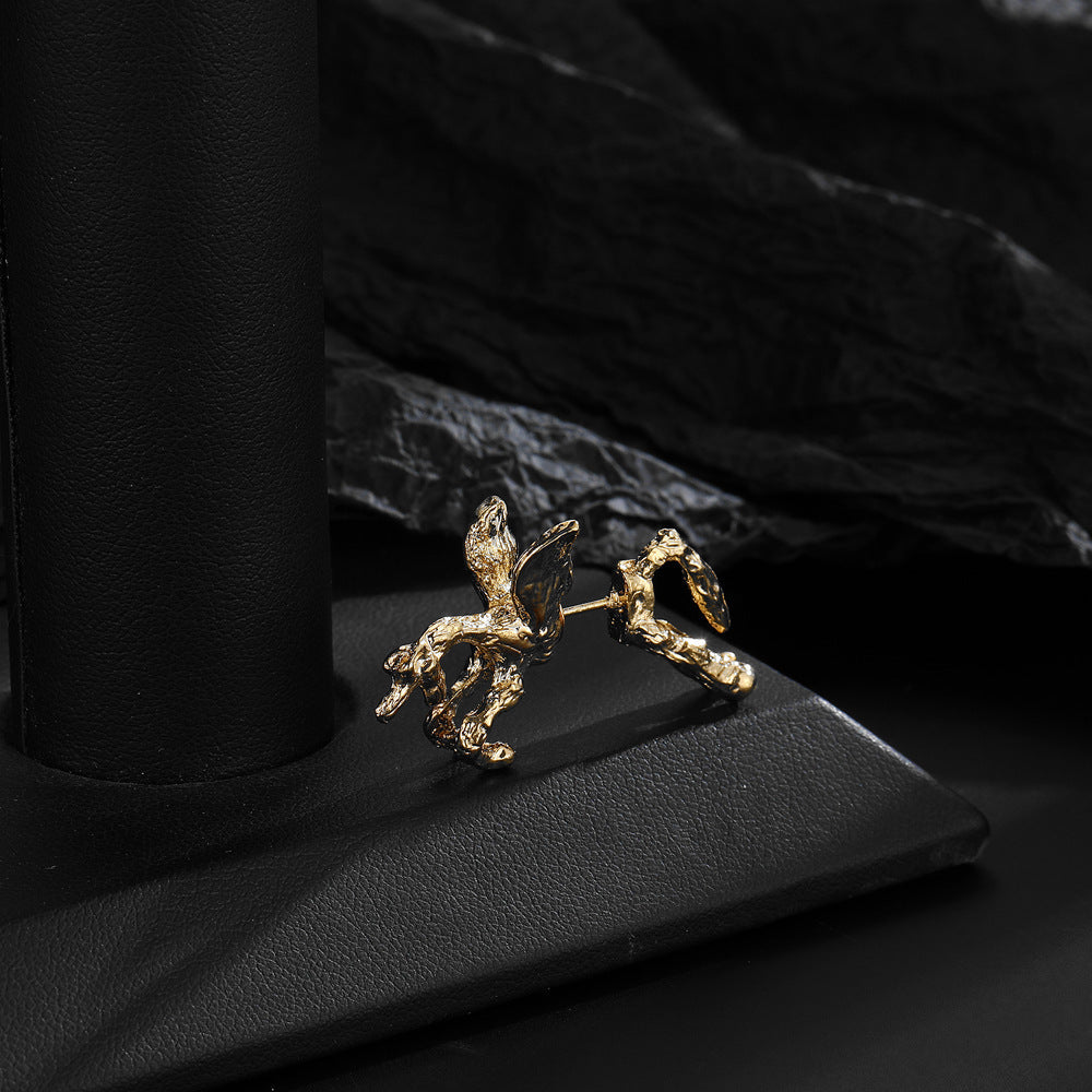 Delicate Artisan Gold Earring