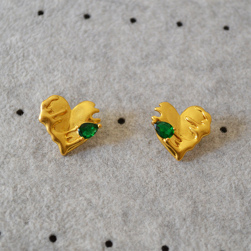 Vintage Handmade Gold Earring