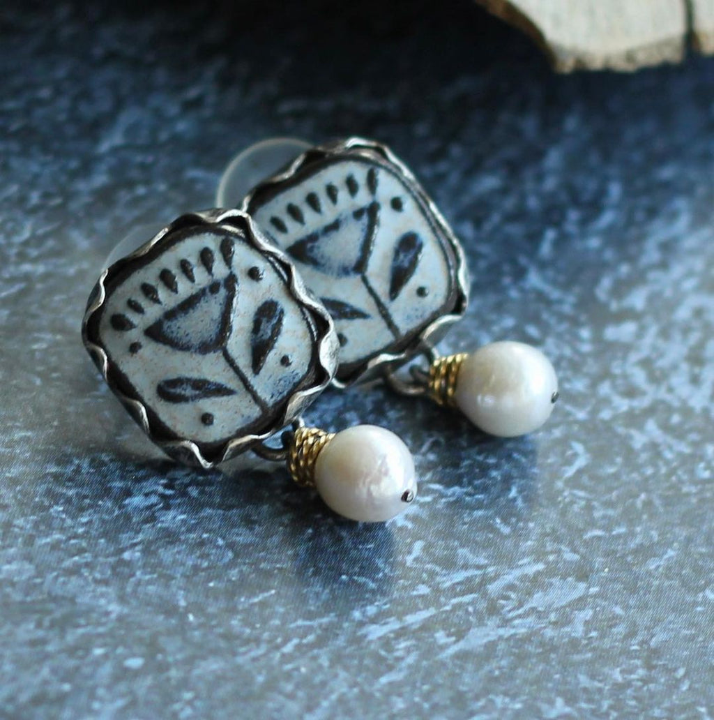 Delicate Artisan Pearl Earring