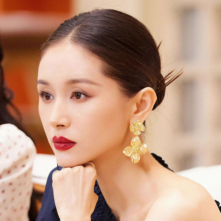 Delicate Artisan Gold Earring