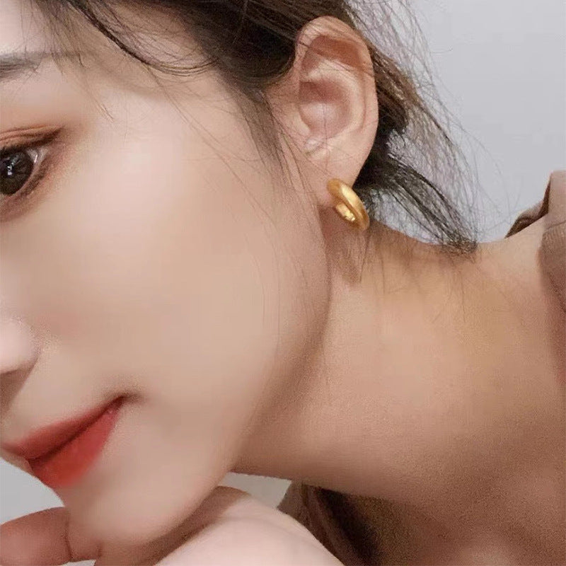 Delicate Artisan Gold Earring