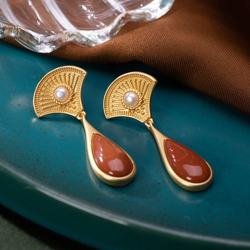 Delicate Artisan Gold Earring