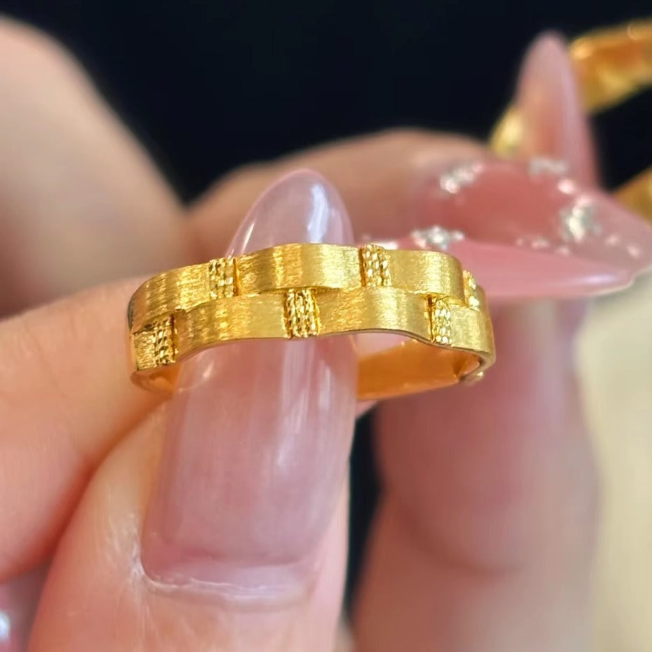 Delicate Artisan Gold Ring