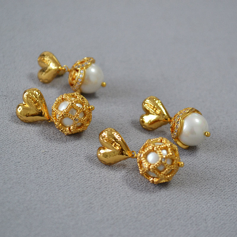 Vintage Handmade Gold Earring