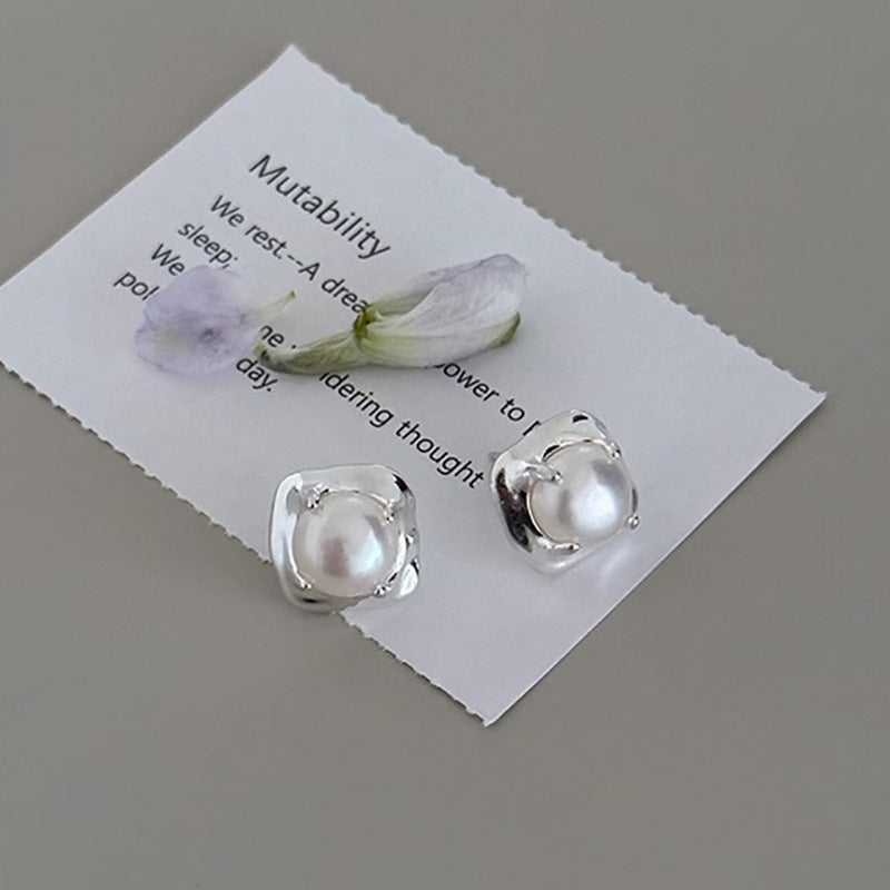 Delicate Artisan Pearl Earring