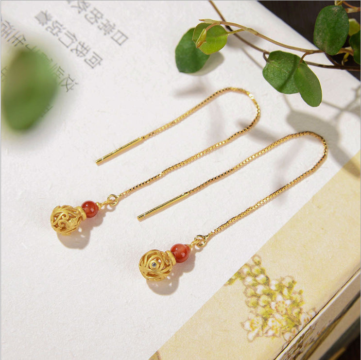 Delicate Artisan Gold Earring