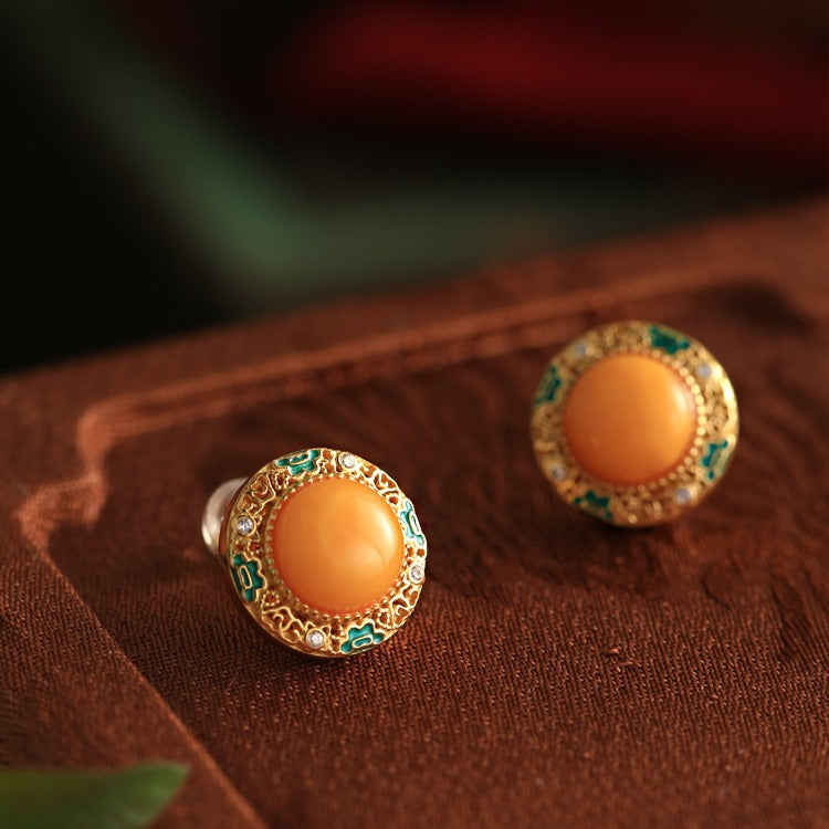 Delicate Artisan Gold Earring