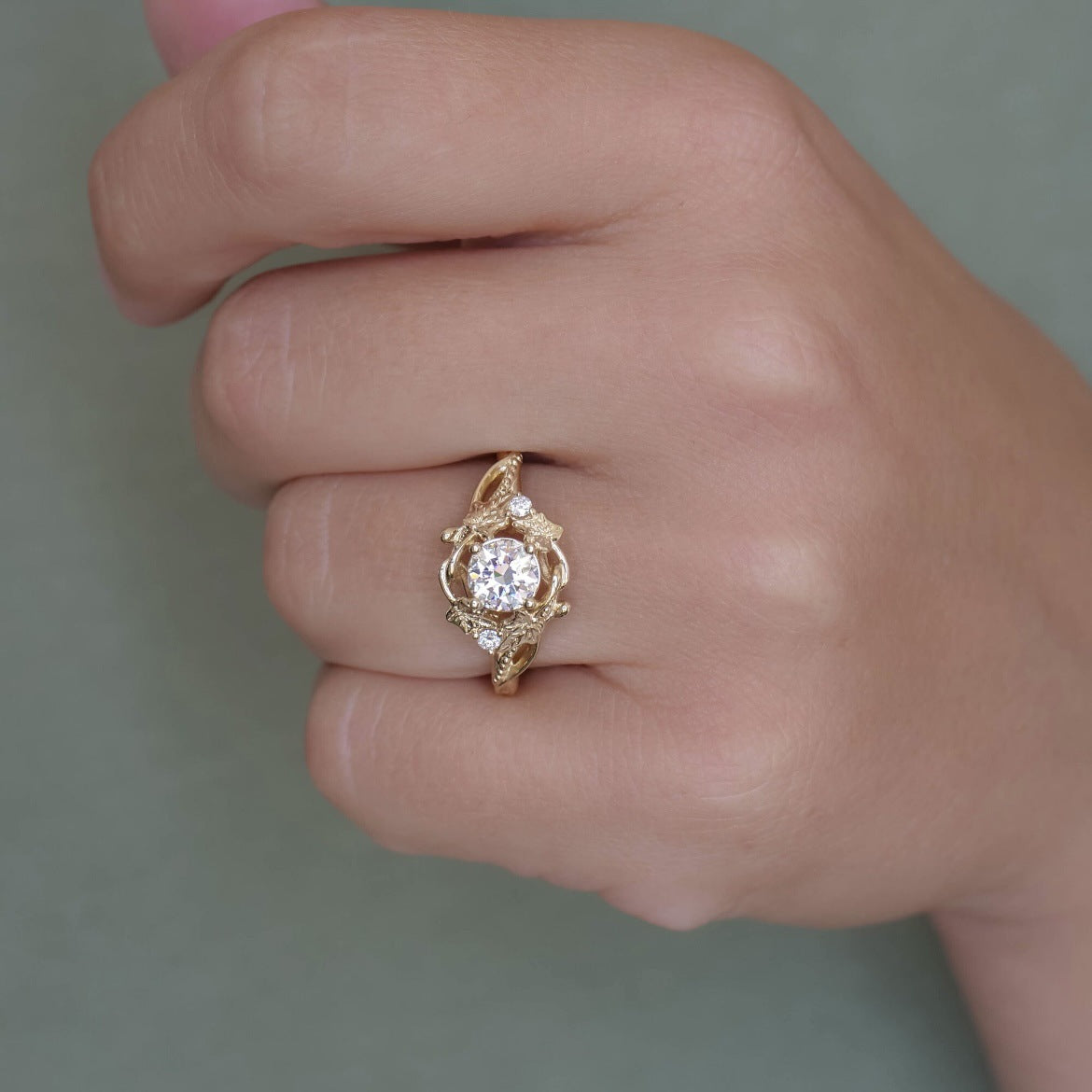 Delicate Artisan Gold Ring