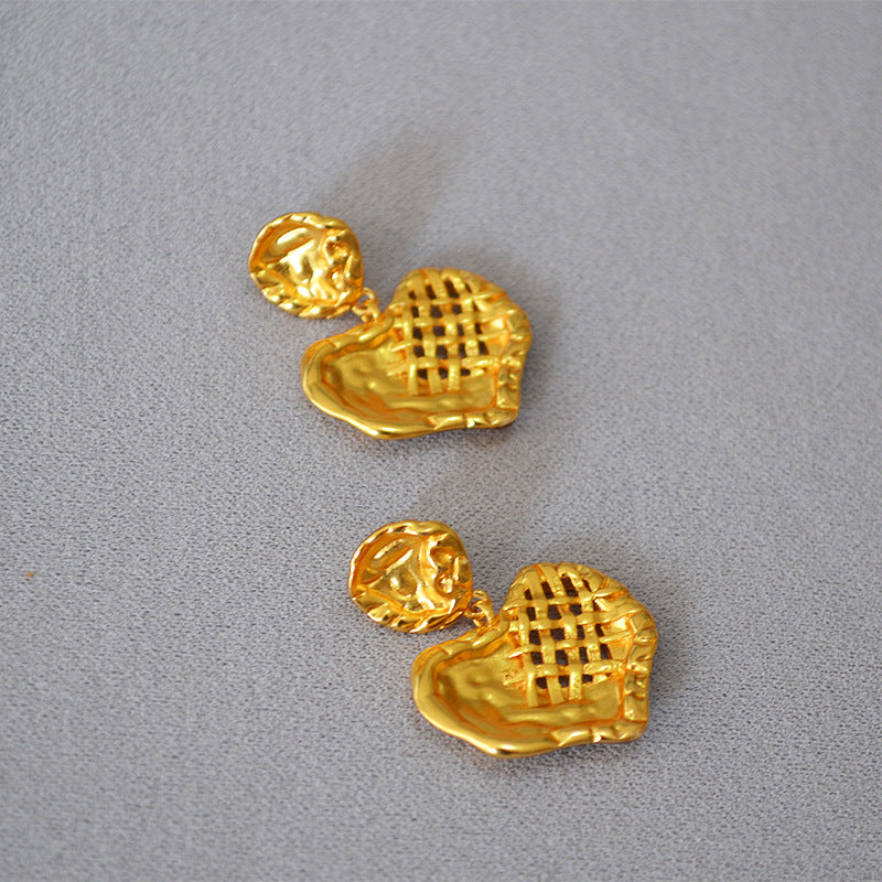 Delicate Artisan Gold Earring